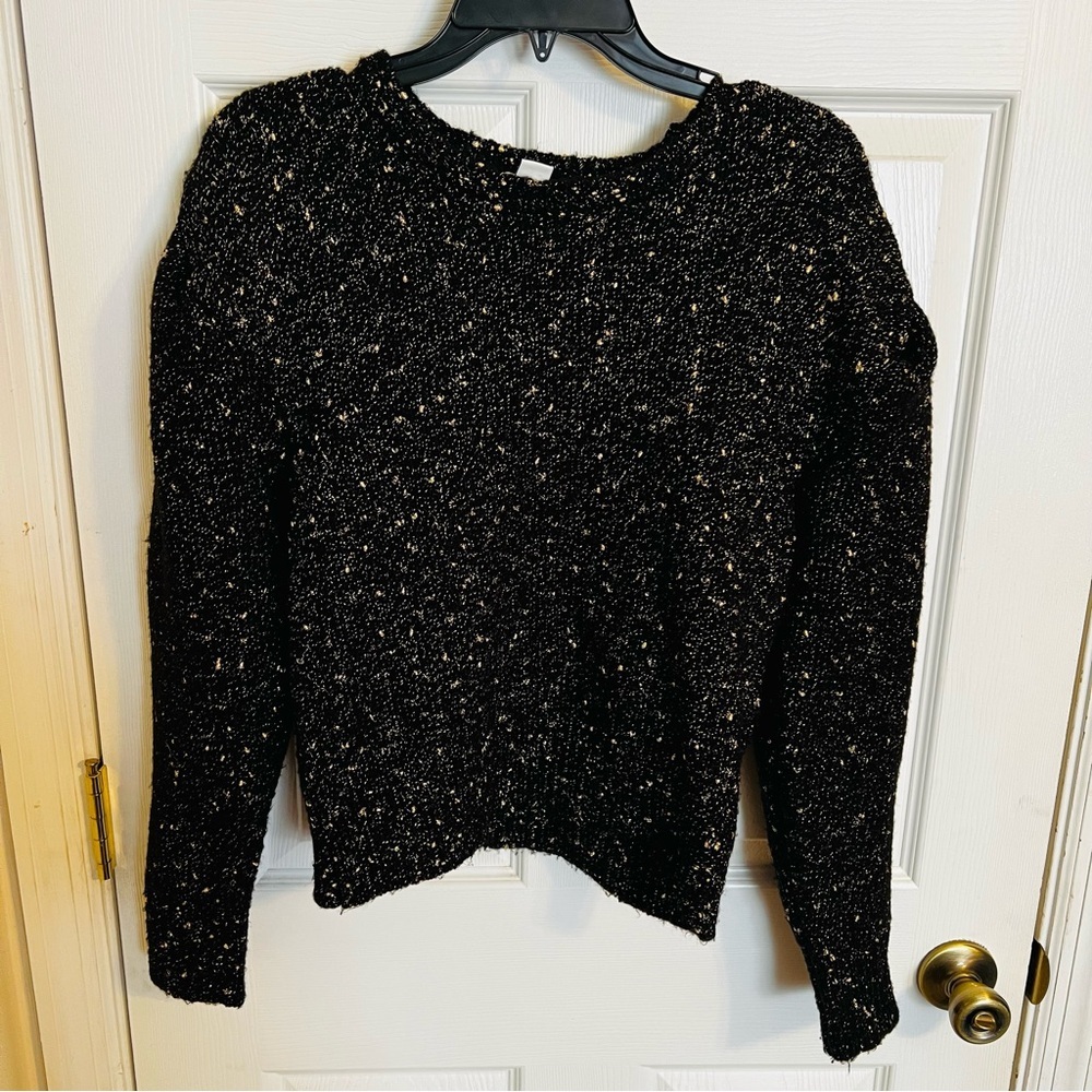 Calligraphie | gold glitter puff sleevw sweater